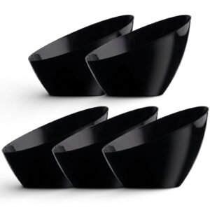 Black Plastic Angled Serving Bowls