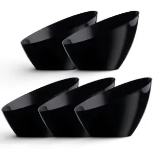 Black Plastic Angled Serving Bowls