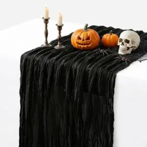 Halloween Black Cheesecloth Fall Table Runner