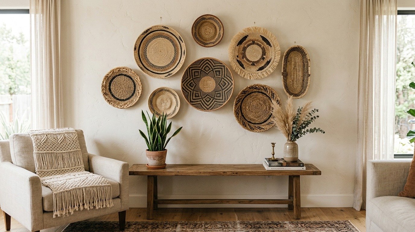 handwoven wall baskets decor