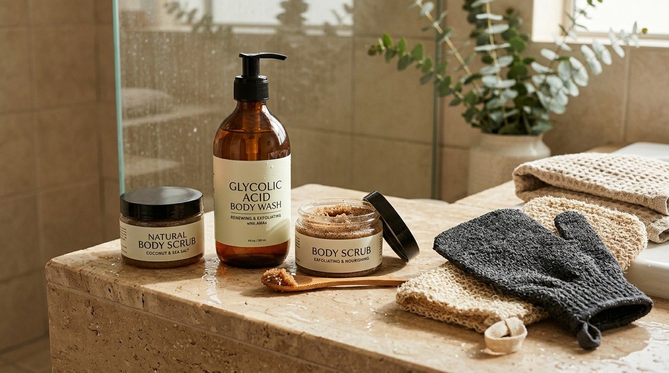 Body Scrubs Glycolic Acid Body Wash Exfoliating Mitts
