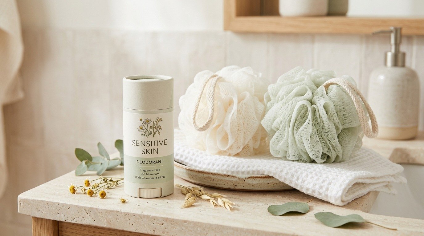 Sensitive-Skin Deodorant Shower Puffs